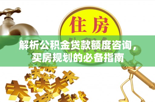 兰西解析公积金贷款额度咨询，买房规划的必备指南